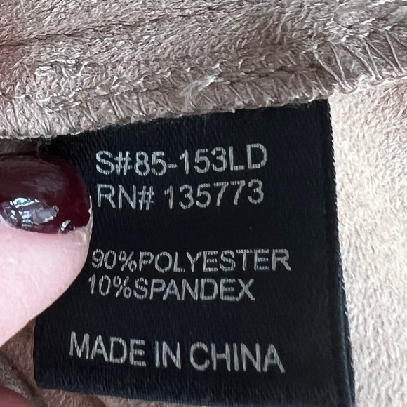 Olivaceous Camel Tan Sleeveless Faux Suede Mock Neck Bodycon Dress Size M - Picture 5 of 5